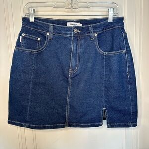 Denim Skort with Slit for Casual Wear size large